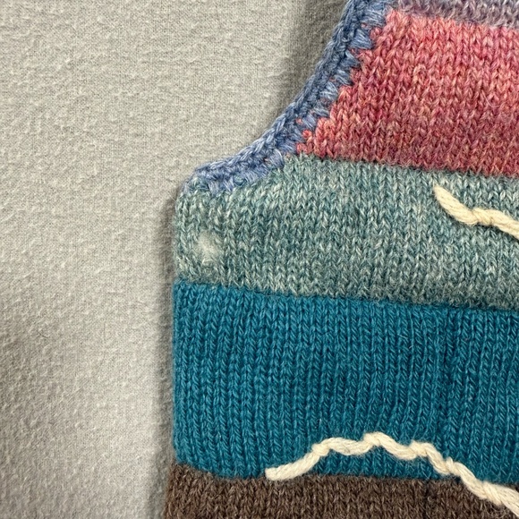 L.L. Bean Vintage 100% Wool Nordic Snow Zip Front Sweater Ski Vest Women L - Picture 14 of 15